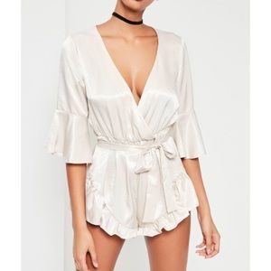 White silky Romper